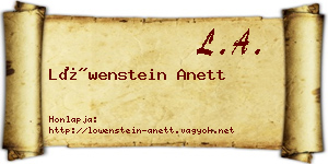 Löwenstein Anett névjegykártya